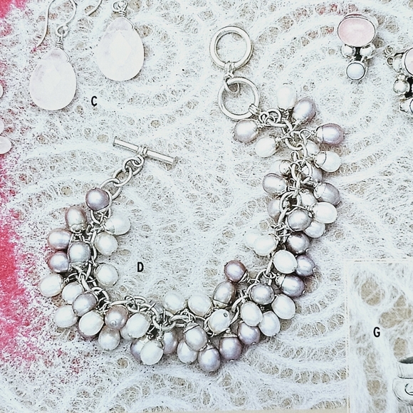 FLASH SALE! Silpada Pink Silver Champagne Pearl Cha Cha Sterling Silver Bracelet - Picture 6 of 15